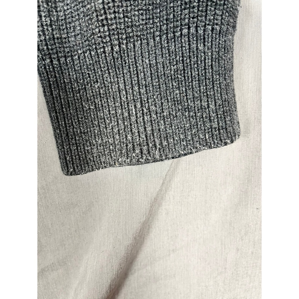 Banana Republic Sweater Mens XL Quarter-Zip Gray Textured Raglan EUC - Picture 7 of 11